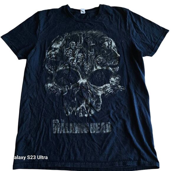 The walking dead mens Sz M black AMC promo short sleeve zombie print t shirt - Picture 3 of 6